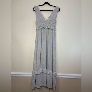 Caution To The Wind Striped Gray Maxi Dress